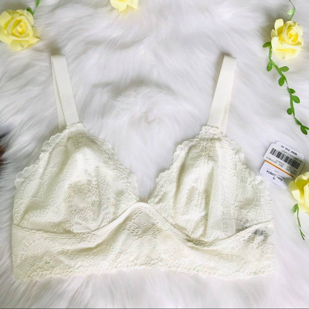 Free people ivory bralette NWT cream top lace - Picture 3 of 8